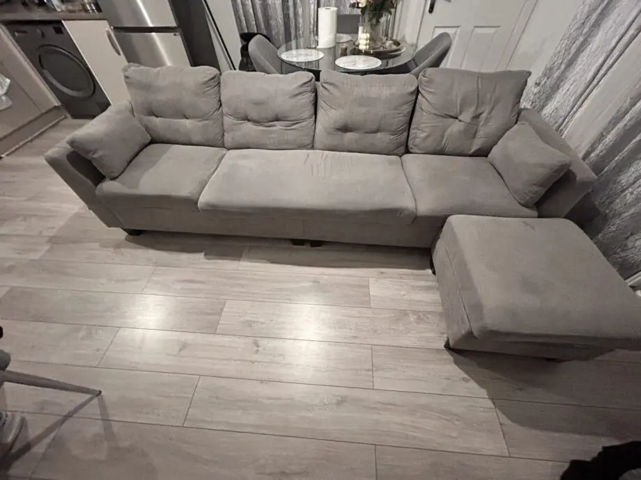 Brunswick Large 4-Seater Storage Chaise Sofa in Light Grey