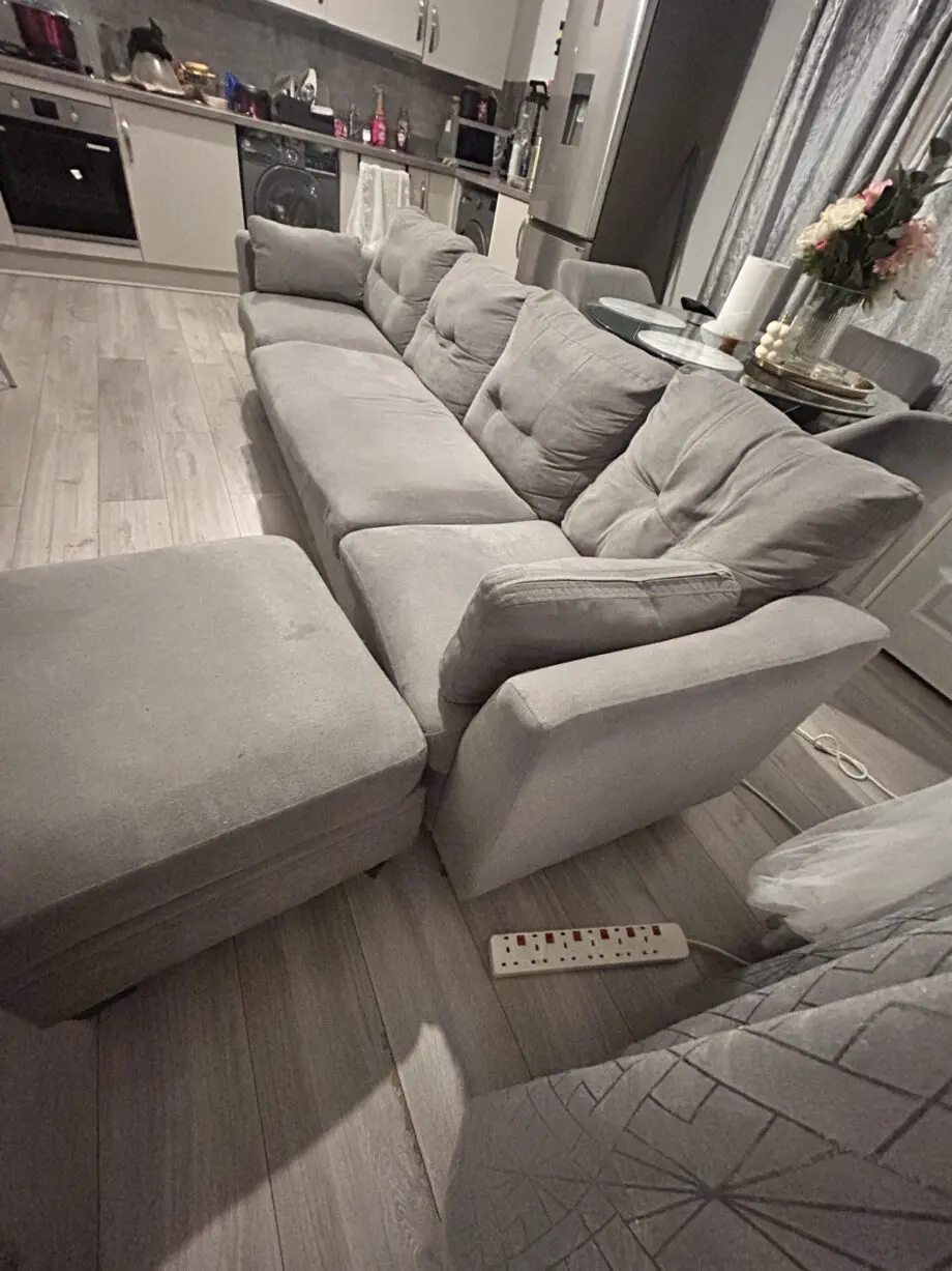 Brunswick Large 4-Seater Storage Chaise Sofa in Light Grey