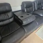3 seater recliner leather sofa