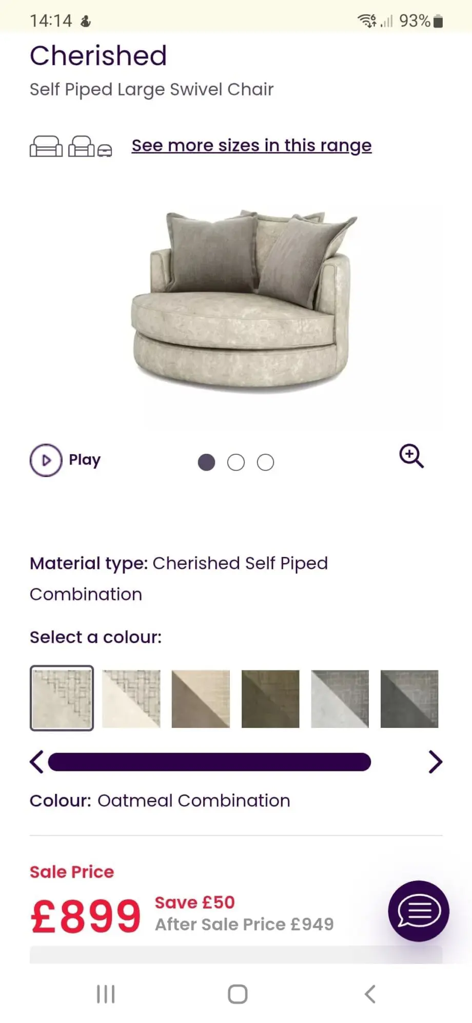 DFS Cherished Collection - Oatmeal Colour