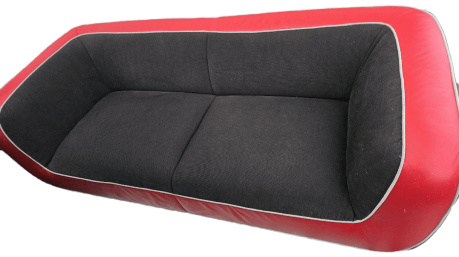 4 piece american style sofa set with cushions black and red