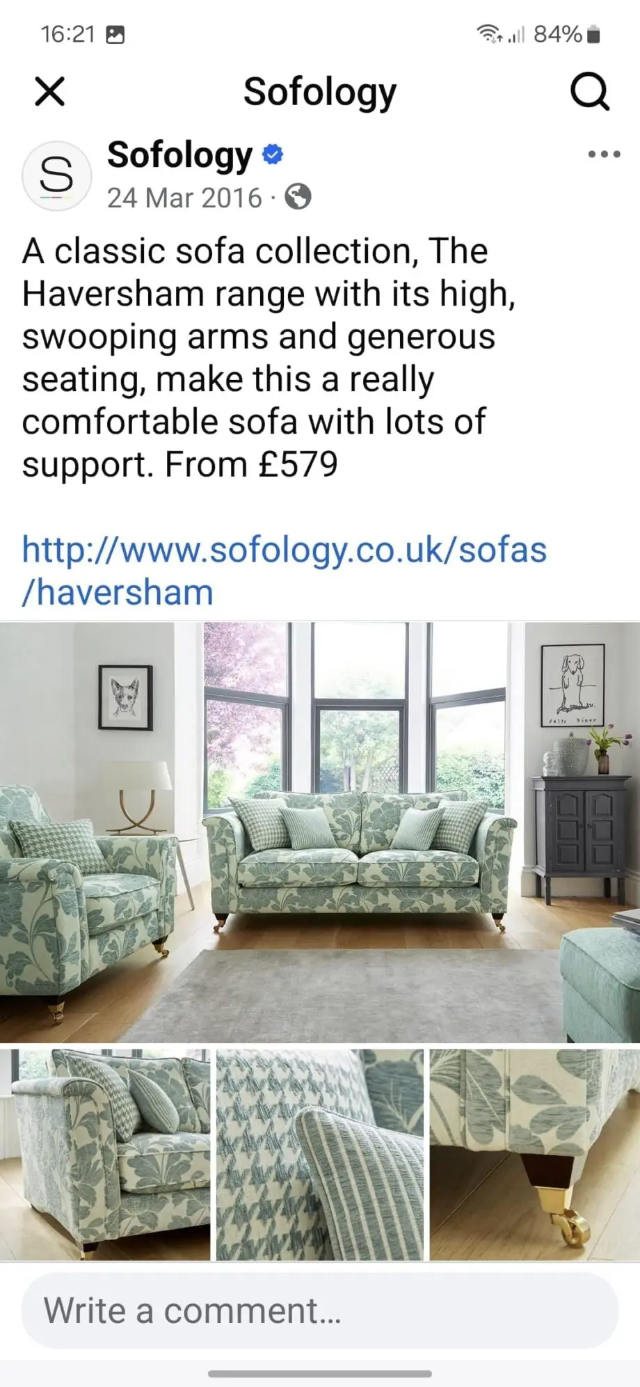 Sofology Haversham sofas and footstool