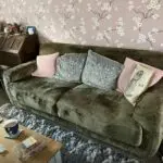 Next Plush Chenille Moss Green Jude 3 Seater Sofa