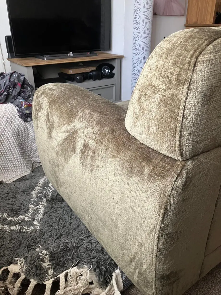 Next Plush Chenille Moss Green Jude 3 Seater Sofa
