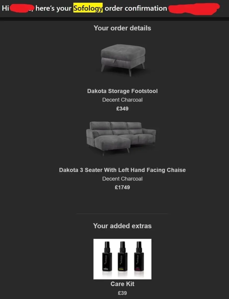 Sofology Dakota 3 Seater With Left Hand Facing Chaise Dark Grey Charcoal and a Storage Footstool