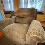 DFS Brown fabric Sofa - 3 Seater + Recliner Chair Pair Like New