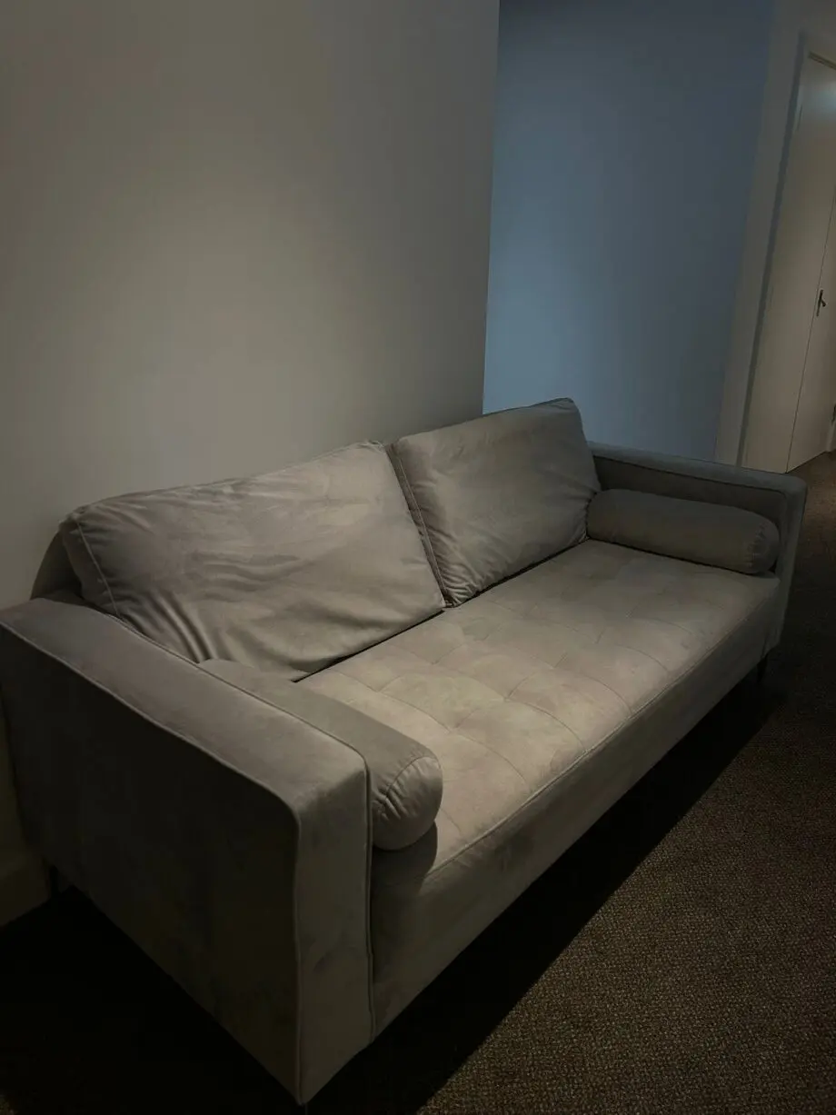 Modern Grey Velvet 2-Seater Sofa – Sofology Malia Rhodes Silver Fabric RRP £1100