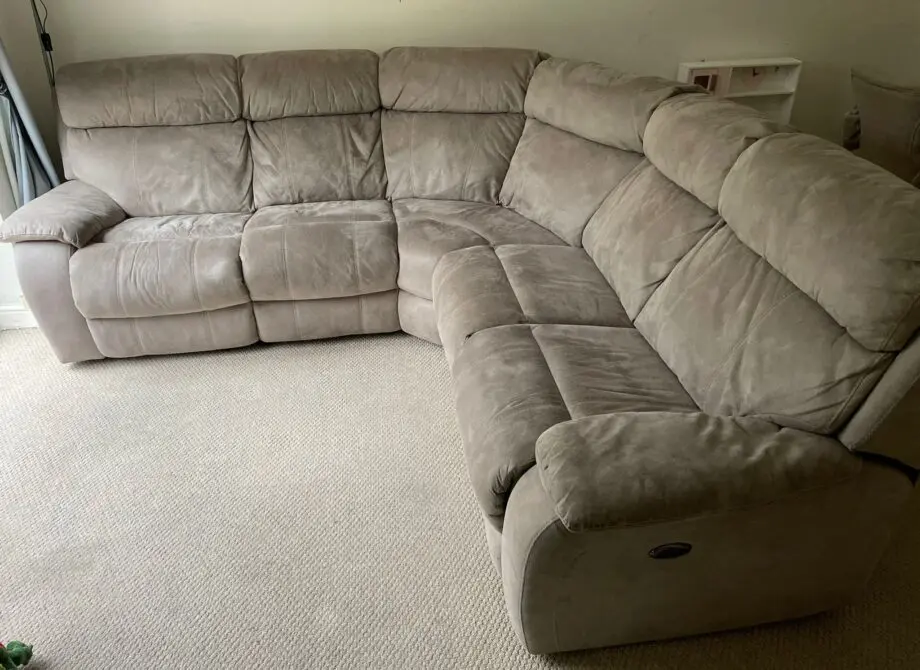 Moreno Fabric Corner Sofa Grey Corner Sofa with Power Recliner