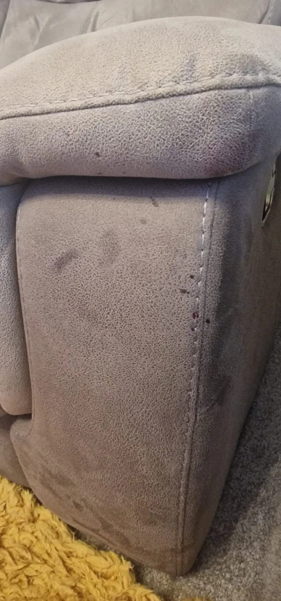 2x DFS 2 tone, grey suede 3 seater recliners