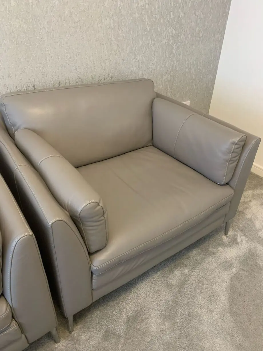 Sology Grey Leather Premium Sofa set for Sale
