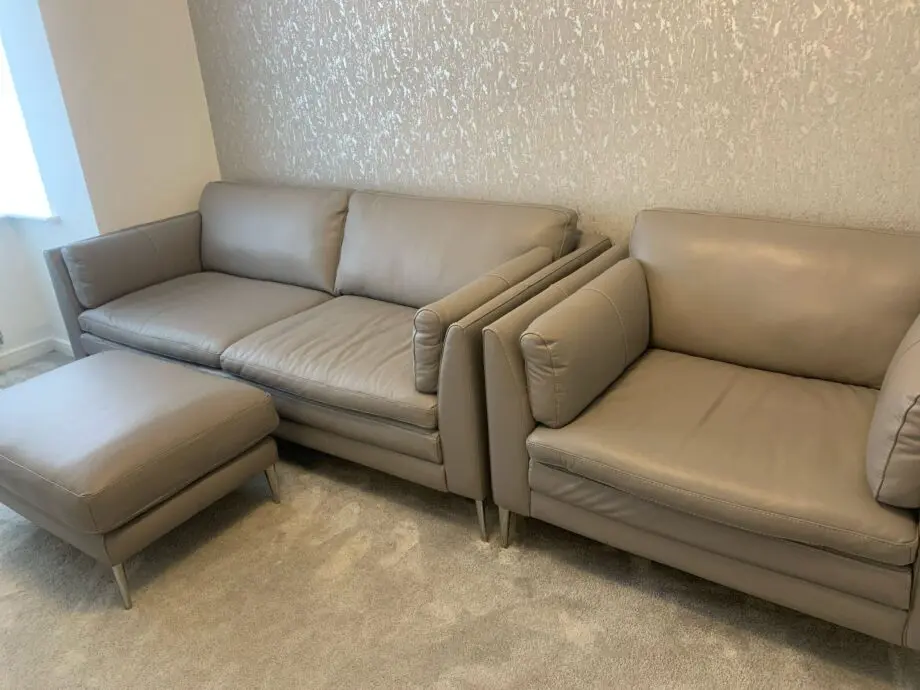 Sology Grey Leather Premium Sofa set for Sale