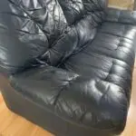3 Seater Blue Sofa - Leather Sofa