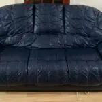 3 Seater Blue Sofa - Leather Sofa