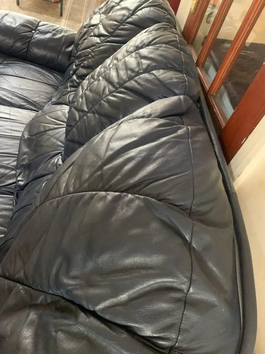 3 Seater Blue Sofa - Leather Sofa