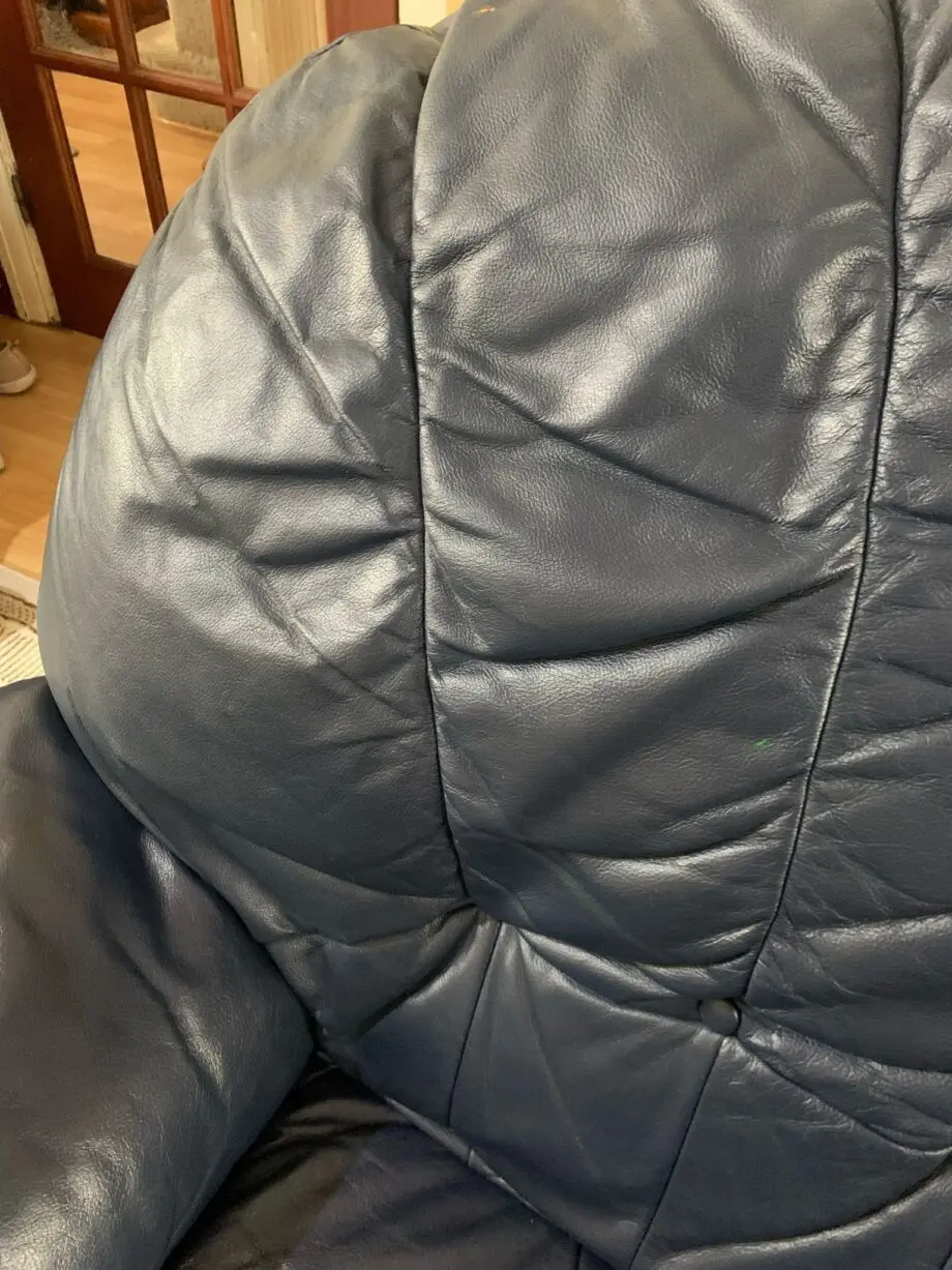 3 Seater Blue Sofa - Leather Sofa