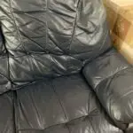 3 Seater Blue Sofa - Leather Sofa