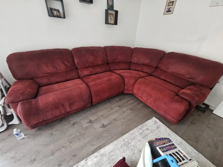 Red corner sofa