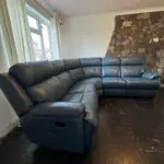 5 seater real leather reclining sofa