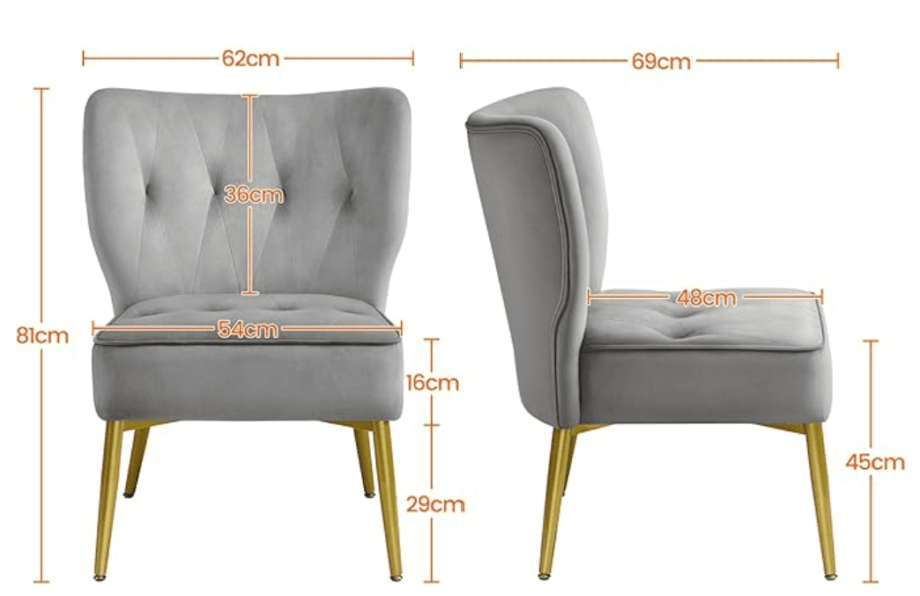 Grey Velvet Chair. As new
