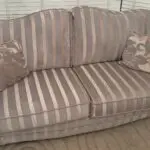High back gold/grey sofas