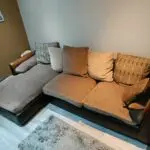 High Quality Deep-Brown Leather Corner 3-seater Sofa with Chaise Lounge
