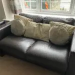 Brown leather sofa