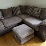 DFS Brown Corner Sofa with footstool