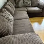 DFS Brown Corner Sofa with footstool