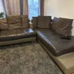 Corner leather sofa