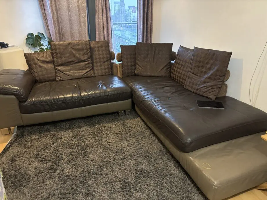 Corner leather sofa