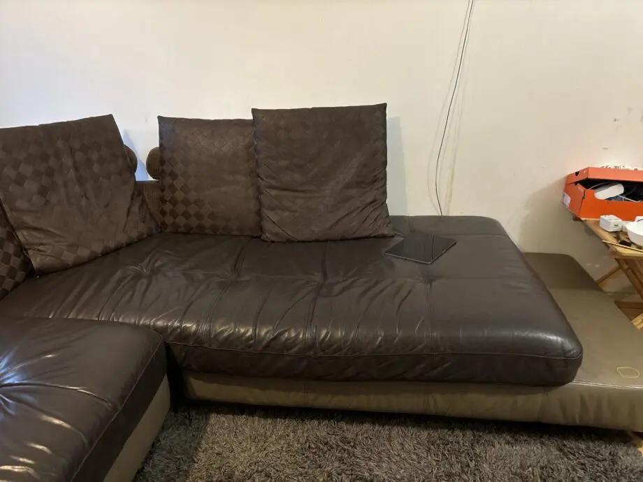 Corner leather sofa