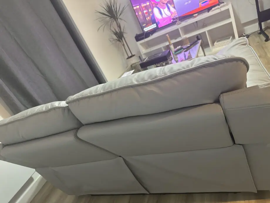 2 Seater Recliner Sofa, Light Grey Premium Faux Leather