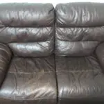 Brown leather sofa
