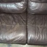 Brown leather sofa