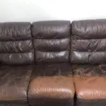 Brown leather sofa