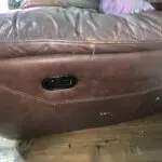 Brown leather sofa