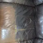 Brown leather sofa