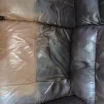 Brown leather sofa