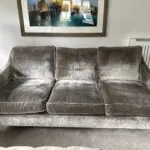 2 x 3 seater velvet sofas, stone colour, bought from Sofa.com- Iggy three seat in Hudson Roosevelt Velvet