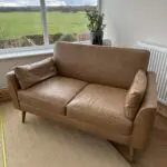 Next faux leather brown 2 seater sofa