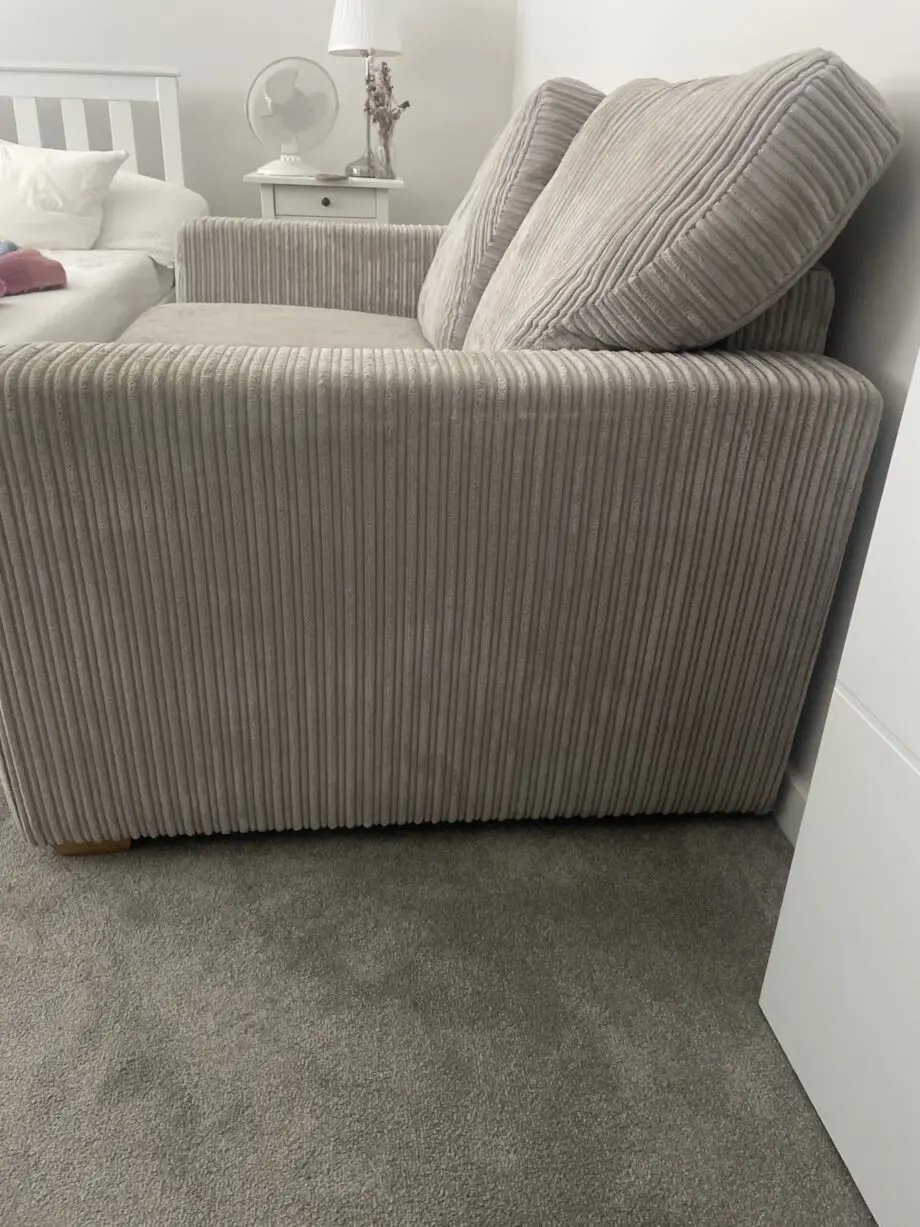 DFS 2 seater sofa and footstool in grey with x2 cushions