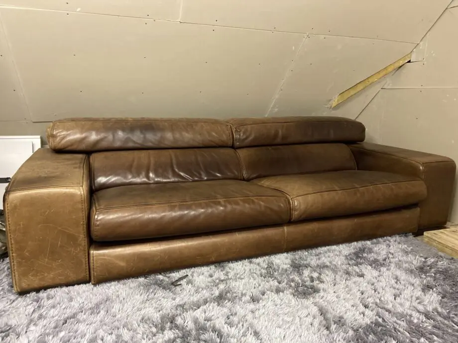 2 matching Bespoke Italian Leather Sofas