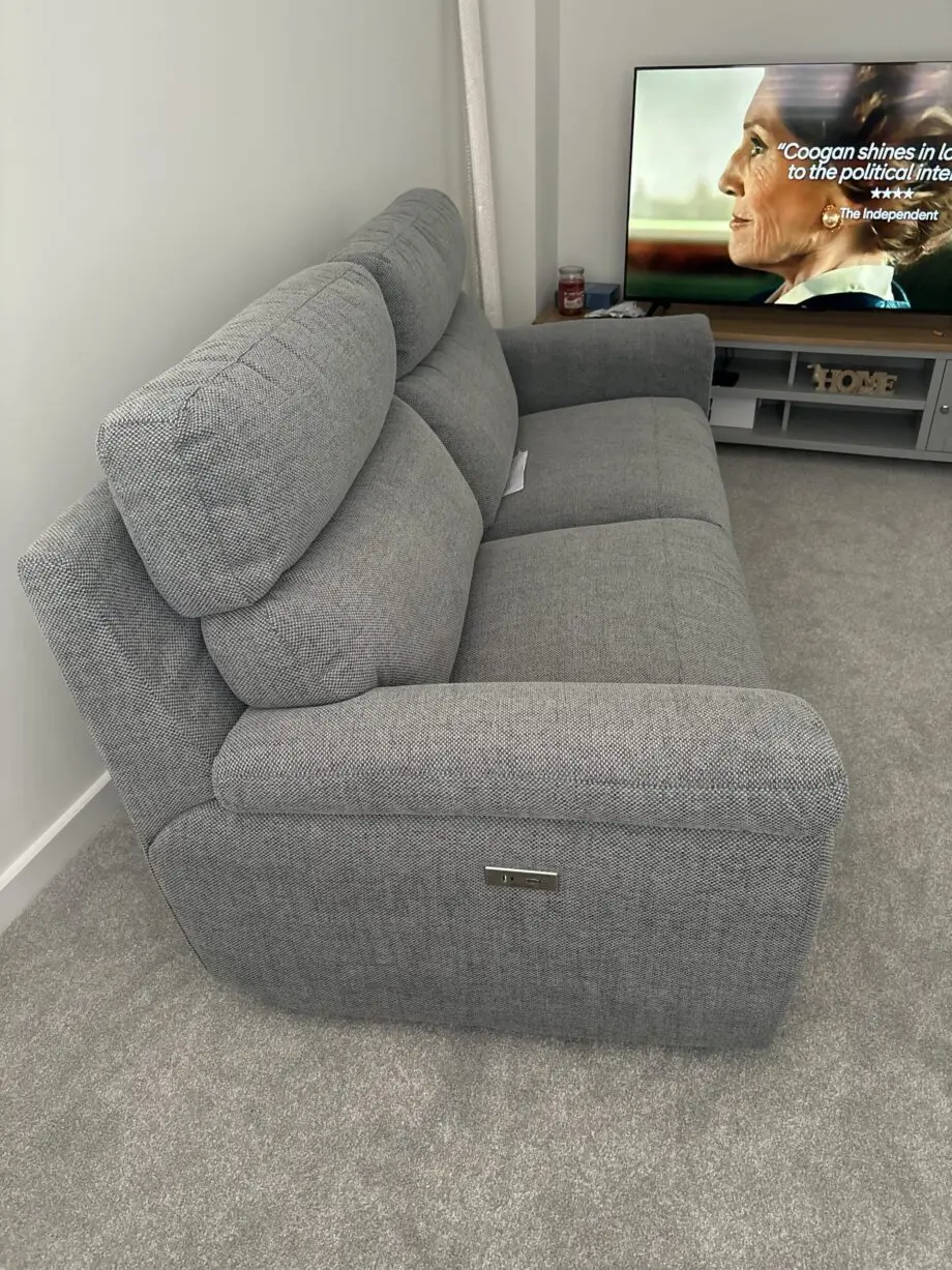 3 Seater Electric Grey Recliner