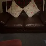 Brown leather sofa