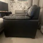 DFS Black Leather sofa three seater + single seater