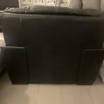 DFS Black Leather sofa three seater + single seater