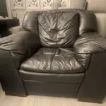 DFS Black Leather sofa three seater + single seater