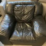 DFS Black Leather sofa three seater + single seater