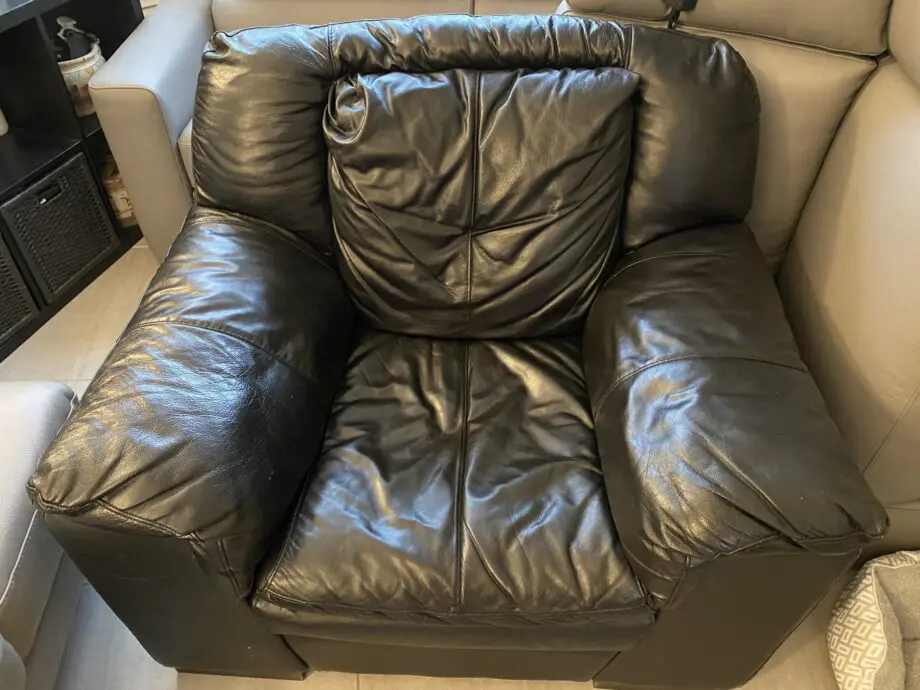 DFS Black Leather sofa three seater + single seater