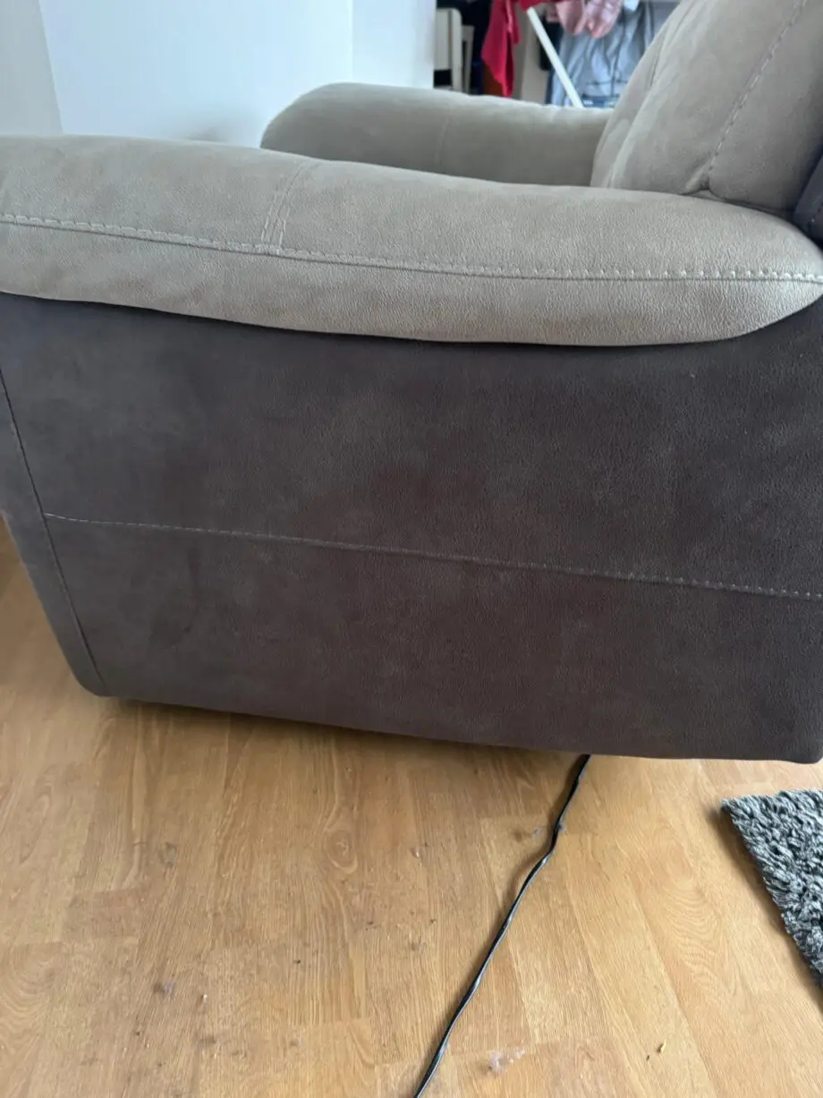 DFS 3 seat sofa, foot stool and power recliner